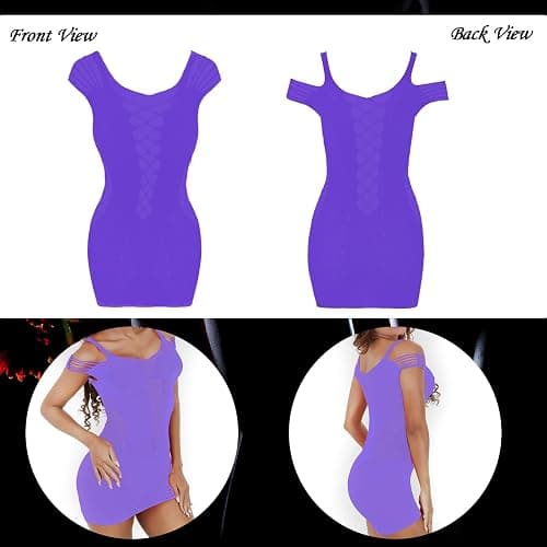 Geyoga 12 Pieces Women's Fishnet Lingerie Mesh Babydoll Bodysuit Lace Smock Lingerie for Women (Fresh Color) thumbnail 7
