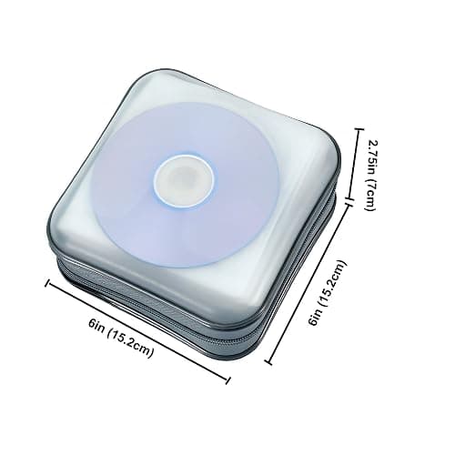 Penxina CD Case, 40 Capacity CD DVD Case Wallet Holder Portable Disc VCD Heavy Duty Binder Storage Organizer (White) thumbnail 6