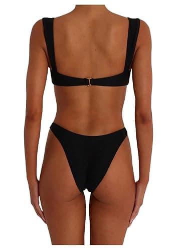 SOLY HUX Metal Ring High Cut Bikini Sets for Women Brazilian Cheeky Two Piece Sexy Bikinis Bathing Suit Swimsuits thumbnail 3