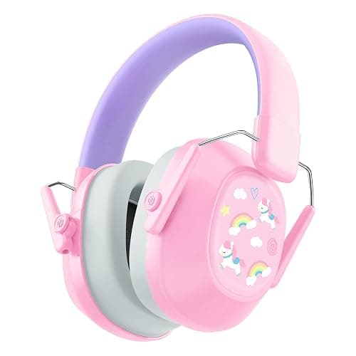 iClever Noise Cancelling Headphones for Kids, SNR 29dB Safety Noise Reduction Ear Muffs for Autism Sensory &Concentration Aid, Ear Hearing Protection for Fireworks/Event/Monster Jam, Rainbow Pony - Image 1