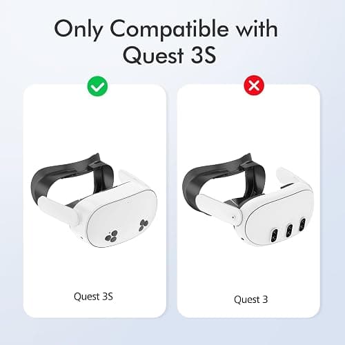 Face Pad for Meta Quest 3S Facial Interface for Oculus Quest 3S Accessories Vr Face Cover Replacement with Sweet-Proof PU Leather Foam Cushion Black thumbnail 2