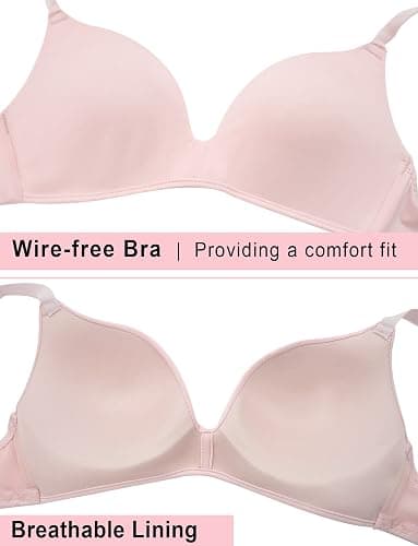 Happy Cherry Teens Training Bras for Girl Adjustable Cotton Bra with Padded Soft Lightly Wireless Training Bra Pack of 6 thumbnail 3