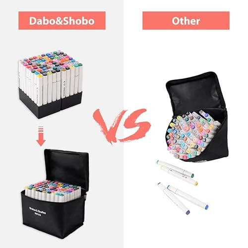 Dabo&Shobo 80 Colors Alcohol Markers, Dawing Markers, Dual Tip Markers, Fine & Chisel Coloring Marker, Chisel Coloring Markers For Adult Coloring And Sketching thumbnail 3