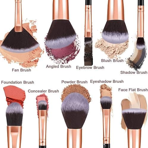Makeup Brushes 10Pcs Marble Makeup Brush Set Foundation Powder Blush Blending Eyeshadow Brushes Sets thumbnail 6