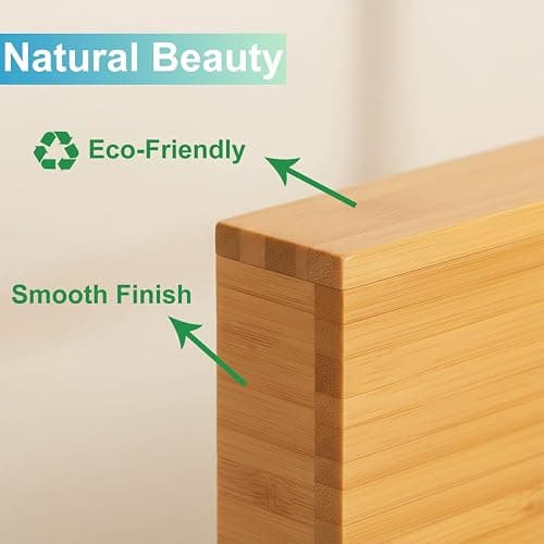 Acidea Bamboo Drawer Organizer Set, 5Pcs Multi-purpose Individual Storage Organizer, Junk Drawer Divider and Storage Trays Containers for Kitchen, Bathroom, Office Desk, Makeup, Jewelry, Utensils thumbnail 5