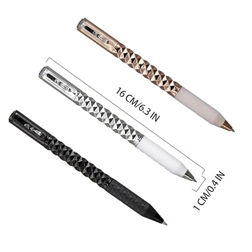 4pcs Geometric Deformation Pen Funny Geometric Metal Crinkle Pen Geometric Deformation Ballpoint Pen Geometric Diamond Deformation Gel Pen for Writing and Drawing, Gifts for Christmas (Black) thumbnail 3