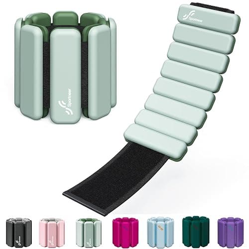 Sportneer Wrist & Ankle Weights for Women Men - 1 Pair (1 lb/2 lb Each) | Adjustable Weighted Bracelet Silicone Bangles for Yoga, Dance, Pilates, Cardio, Aerobics, Gym, Pool Exercises and Jogging thumbnail 2
