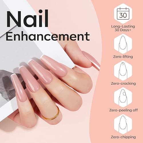 Modelones Builder Gel 6 Colors, 8-in-ONE Pink Red Brown Gel Builder for Nails, Hard Gel Nail Strengthener Extension Color Base Builder Gel in a Bottle thumbnail 3