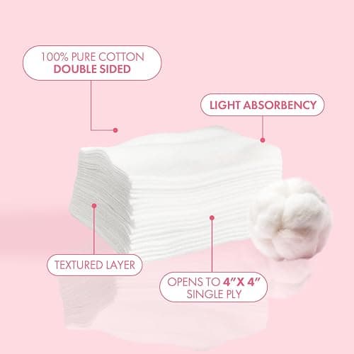 Intrinsics Petite Silken Wipes – 2"x2" 4-Ply Lint-Free Cotton Pads – Low-Absorbent, Soft, and Biodegradable – 2 Pack (400 Count ) thumbnail 2