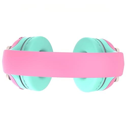 Riwbox CB-7S Kids Wireless Headphones,with Safe Volume Control 74/85/95dB,LED Glow Lights,50H Playtime,Bluetooth V5.3,Built-in Mic, TF Card Slot,for Travel/School/Phone/Laptop (Pink&Green) thumbnail 6