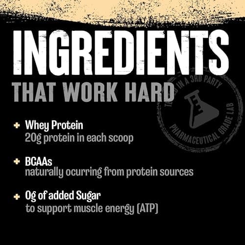 Animal 100% Whey Protein Powder – Whey Blend for Pre Workout or Post Workout, Recovery, Anytime Low Sugar Protein Boost Meal Replacement with BCAA Branched Chain Amino Acids – Cookies & Cream, 4 lb thumbnail 4