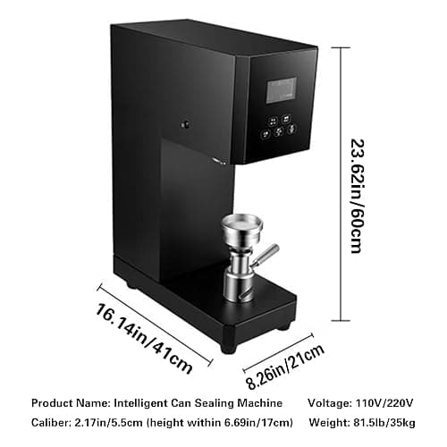 Automatic Can Sealer Machine - Electric Commercial Tin Cup Sealer For Aluminum/plastic Cans - 2.17" Diameter, 4.53"-6.69" Height, Ideal For Home, Cafe, Restaurant & Beverage Stores black thumbnail 2
