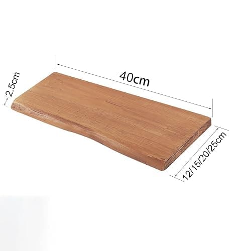 Log Natural Edge Shelf, Partition Wall Mounted Shelf, Solid Wood Shelf Organizer, Solid Wood, Irregular Edge, Thickened Planks, Simple Style, Suitable for B&B, Home(Brown,40 * 25 * 2.5cm) thumbnail 2