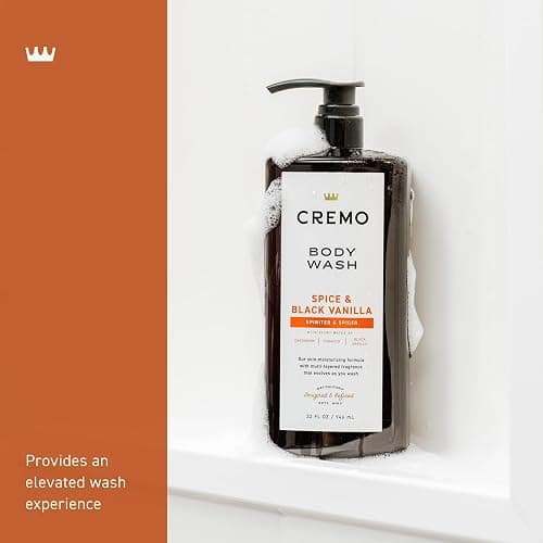 Cremo Rich-Lathering Spice & Black Vanilla Body Wash for Men, Notes of Spices, Dark Woods and Black Vanilla, 32 Fl Oz thumbnail 4