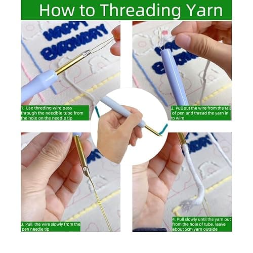 DIY Punch Needle Kits Butterfly on Sunflower Embroidery Punch Needle Starter Craft with Hoop Easy for Beginners for Festival t and Decoration 20x20cm-1 thumbnail 3