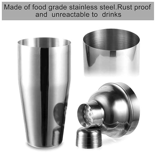 WPHUAW 24oz Cocktail Shaker Bar Set-Professional Margarita Mixer Drink Shaker Professional Stainless Steel Bar Tools Built-in Bartender Strainer for Martini Kit thumbnail 4