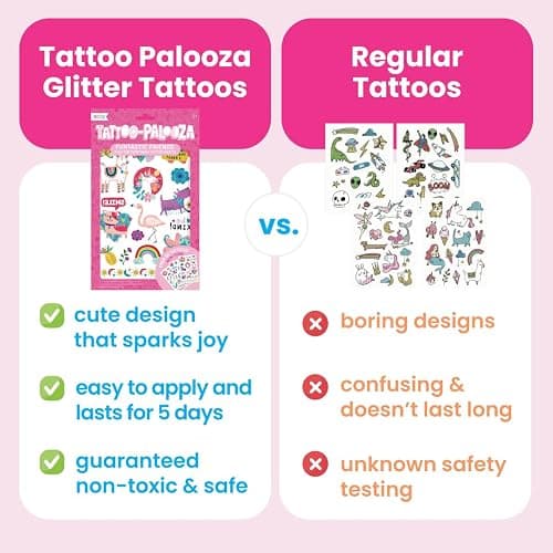 Ooly 50 Glitter Temporary Tattoos For Kids, Safe & Non-Toxic Temporary Tattoo, Party Favors Gifts for Kids, Great Goodie Bag Stuffers & Fun Birthday Decorations - Fun Friends thumbnail 3
