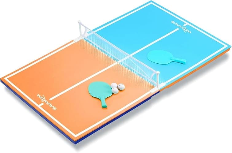 WOOWAVE Floating Ping Pong Table for Pool Party, Pool Ping Pong Table Floating for Swimming Pool Game, Floating Table Tennis Game for Summer Outdoor Fun Including Floating Table, Paddles, Balls, Net - Image 1