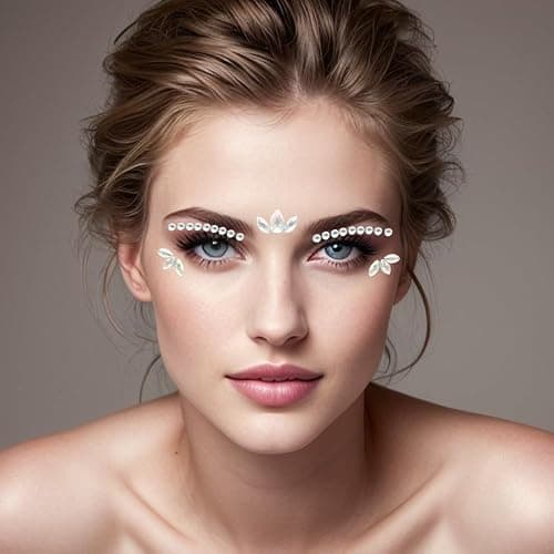 HZXINYI Glitzersteine Gesicht - Edelsteine-Temporäre Tattoos, Glitzer Gesichtssteine zum Aufkleben, Party- und Festivalfahrzeug für Stil 4 thumbnail 3