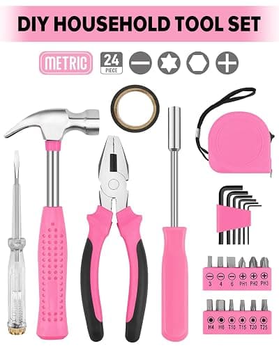 24pcs Home DIY Tool Kit for Household, Office & Garage - General Repair Small Hand Tool Set with Storage Case thumbnail 3