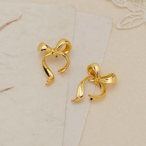 MUYAN Gold Bow Butterfly Stud Earrings Fashion Jewelry for Women thumbnail 4