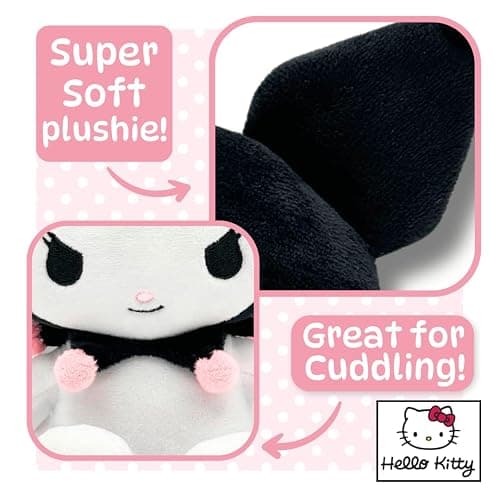Official Hello Kitty Plush - 15CM Sitting Kuromi, Perfect for Collectors and Hello Kitty Fans, Sanrio Gifts, Plushie, Kuromi thumbnail 3