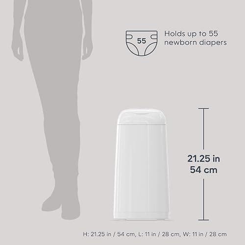 Diaper Genie Classic Diaper Pail Gift Set | Push-N-Lock Odor Control | Includes Starter Refill and Jumbo+ Refill | Holds up to 1,245 Newborn Diapers | Baby Registry Must-Have thumbnail 2