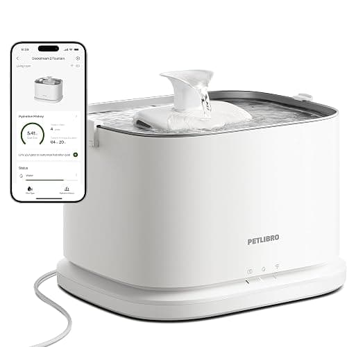 PETLIBRO Upgrade Cat Water Fountain, Dockstream 2 Smart App Monitoring Pet Water Fountain for Cats Indoor, 3L/101oz Cat Fountain Stainless Steel Tray for Drinking, 5G WiFi Auto Cat Water Dispenser Dog - Image 1