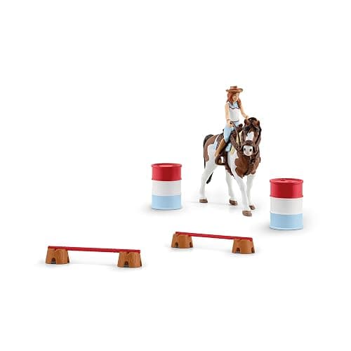 Schleich Horse Club 12-Piece Hannah's Riding Horse Set - Rodeo Riding with Cowgirl and Horse, Realistic Western Rodeo Farm Animal Toys and Accessories, Gift for Toddlers, Boys, and Girls Ages 5 and up - Image 1
