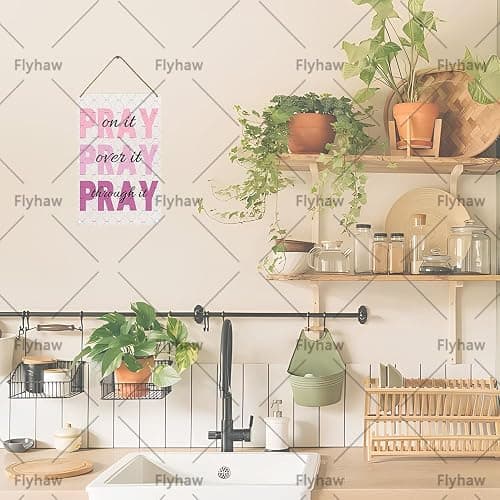 Pink Pray Over It Wall Decor Wooden Decor Inspirational Decor Signs Pink Wall Wooden Hanging Sign For Room Decor For Teen Girls Office Living Room 8x12 Inches thumbnail 4
