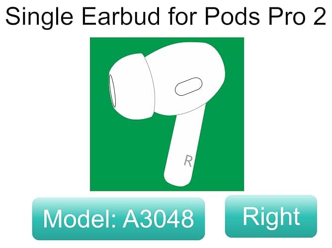 Meenova OEM Right Earbuds Replacement for Pods Pro (2nd Generation) A3047, A3048, A3049, Genuine Single Right Ear Side Only, Compatible with Original Air Pro 2 A2968 Charging Case - Image 1
