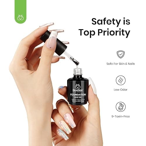 Beetles 3Pcs 15ml Builder Nail Gel with No Wipe Top Coat Gel Nail Polish and Base Coat Christmas Set for Nails Shine Finish and Long Lasting Nail Protection UV/LED Lamp Needed Gift for Women thumbnail 4