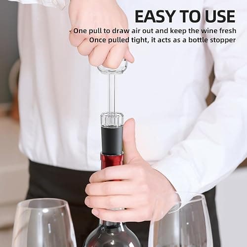 Newise Rechargeable Electric Wine Opener Gift Set: Wine Opener, Aerator, Vacuum Stoppers & Foil Cutter - Wine Lovers Gifts for Women Men, Mom thumbnail 6