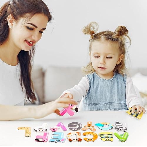 JOYIN Magnetic Letters, Animal Alphabet Fridge Magnets for Toddlers 3 4 5 Years Old, 26 Uppercase Refrigerator Magnets, Large Size ABC Educational Spelling Learning Toys for Kids thumbnail 7