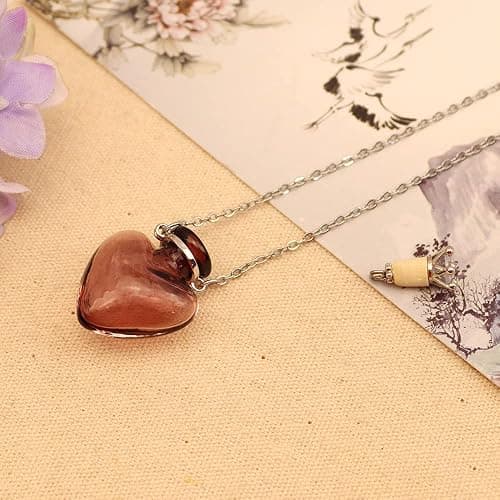 1PC 1PC Colorful Heart Vial Perfume Bottle Necklaces Stainless Steel Chain Make a Wish Aroma Essential Oil Diffuser Pendant necklace Women Jewelry thumbnail 3