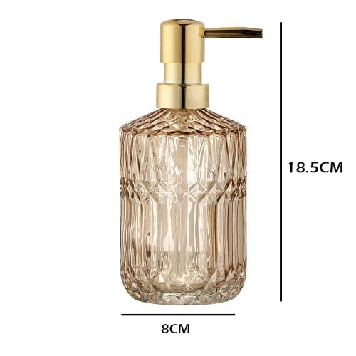 YunNasi Soap Dispenser with Pump, Refillable Liquid Hand Soap Dish Soap Dispensers for Bathroom Counter, Kitchen Sink (Amber) thumbnail 3