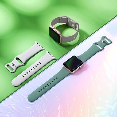 Maledan 6 Pack Bands Compatible for Apple Watch Band 38mm 40mm 41mm 42mm 44mm 45mm 46mm 49mm Women Men, Soft Silicone Sport Band Strap for iWatch Apple Watch Series 11 10 9 8 7 6 5 4 3 2 1 SE Ultra thumbnail 9