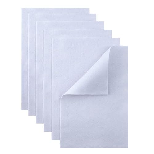 HaoFeiJH White Felt Sheets - 6PCS Soft Felt Squares (8x12 A4), 1.5mm Thick, Ideal for Sewing, Patchwork, Decoration, Embroidering, DIY Craft - Image 1