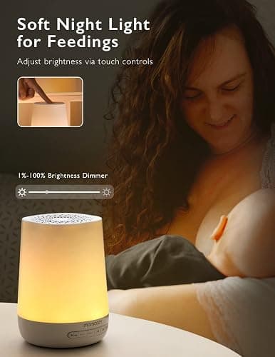 Momcozy White Noise Machine,Sound Machine for Baby Adults with 7 Colour Night Light,34 Soothing SoundsTherapy for Sleeping Nursery, White Noise APP Control,Timer,USB Rechargeable,Office Home Travel - white thumbnail 4