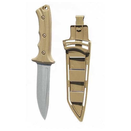 zonzxcv 2Pcs Prop Knife Fake Knife Plastic sheathed Dagger for Kids Harmless Safe Fake Knife for Halloween Party 10 Inch (Khaki) thumbnail 3