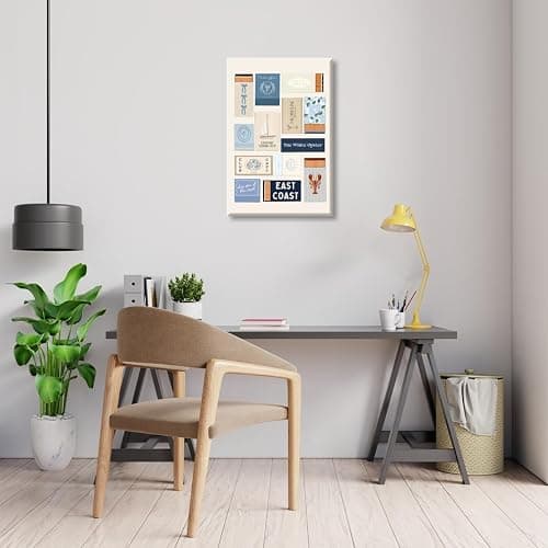 Beach Wall Art Blue Matchbook Collage Poster Grandmillennial Canvas Print Art Posters Preppy East Coast Aesthetic for Coastal Cowgirl Room Decor 8x12inch Unframed thumbnail 3