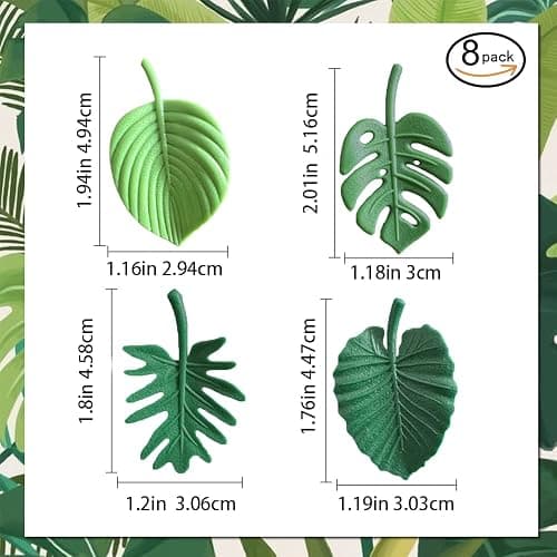 joaoxoko Plant Fridge Magnets,8 Pcs Mini Tropical Leaves Refrigerator Magnets Cute Magnets for Locker Fridge Home Office Decor, 3D Monstera Plant Refrigerator Magnets (Plant) thumbnail 3