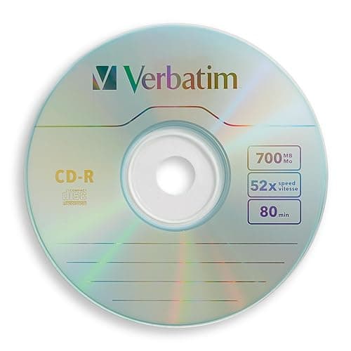 Verbatim CD-R Blank Discs 700MB 80 Minutes 52x Recordable Disc for Data and Music - 50 Pack Spindle,Silver thumbnail 2