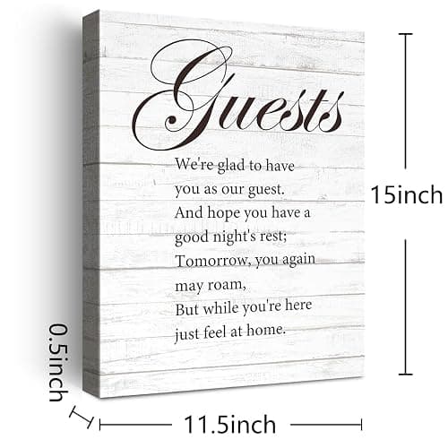Be Our Guest Wall Decor,Guest Room Decor,Guests We're Glad to Have You as Our Guest Canvas Poster Print for Guest Room Bedroom Wall Decor W664 thumbnail 2