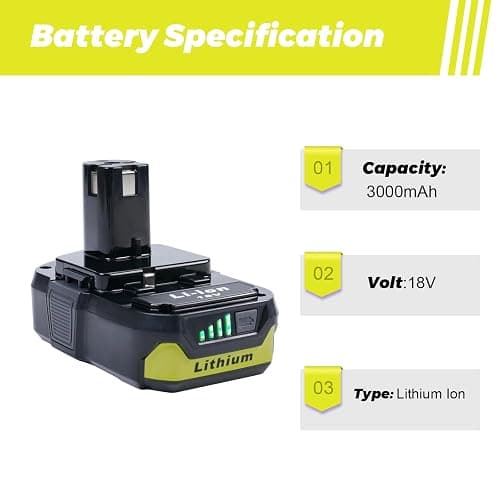 ULDERTRA 2-Pack 3.0Ah Replacement Batteries for Ryobi 18V Tools – Extended Power and Reliability thumbnail 3