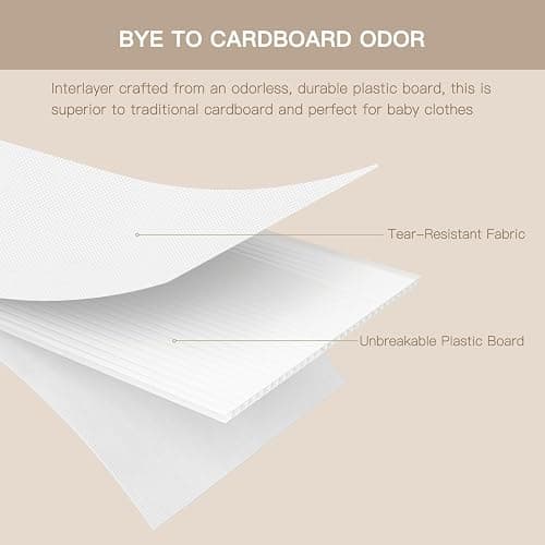 Criusia Drawer Organizer Clothes, 21 Pack Dresser Organizer for Baby Clothes, Underwear, Sock- Foldable Closet Organization and Storage Dividers Bins for Nursery, Bedroom (White) thumbnail 6