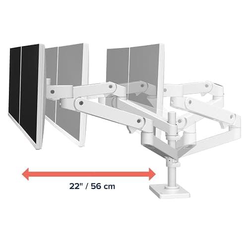 Ergotron – Upgraded LX Pro Premium Vertical Stacking Dual Monitor Arm, VESA Desk Mount – for 2 Monitors Up to 24 Inches, 4 to 22 lbs Each – White thumbnail 5