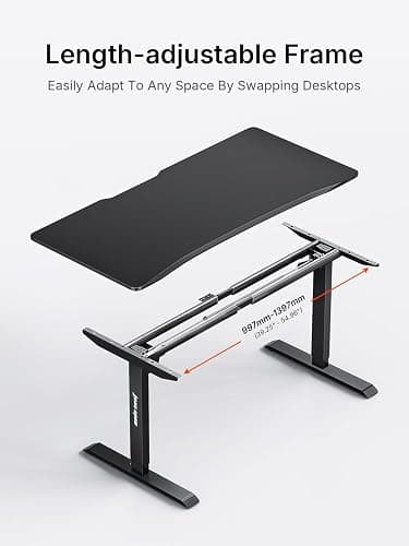Anda Seat Height Adjustable Electric Standing Desk, Ergonomic Sit Stand Up Rising Desks, Memory Computer Workstation for Home Office, Study, Games (55.1"x29.5", Black) thumbnail 3