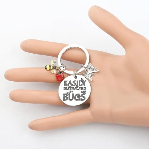 KUIYAI Entomology Gift Future Entomologist Gift Insect Collector Gift Easily Distracted By Bugs Keychain For Nature Lovers thumbnail 5