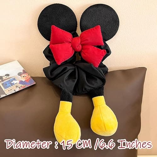 Ouliget Large Satin Scrunchies,Cute Oversized Flower Hair Bands for Girls Women,Creative Hair Ties Ponytail Decorative Headwear for Christmas Party Decoration (Ear red bow) thumbnail 3